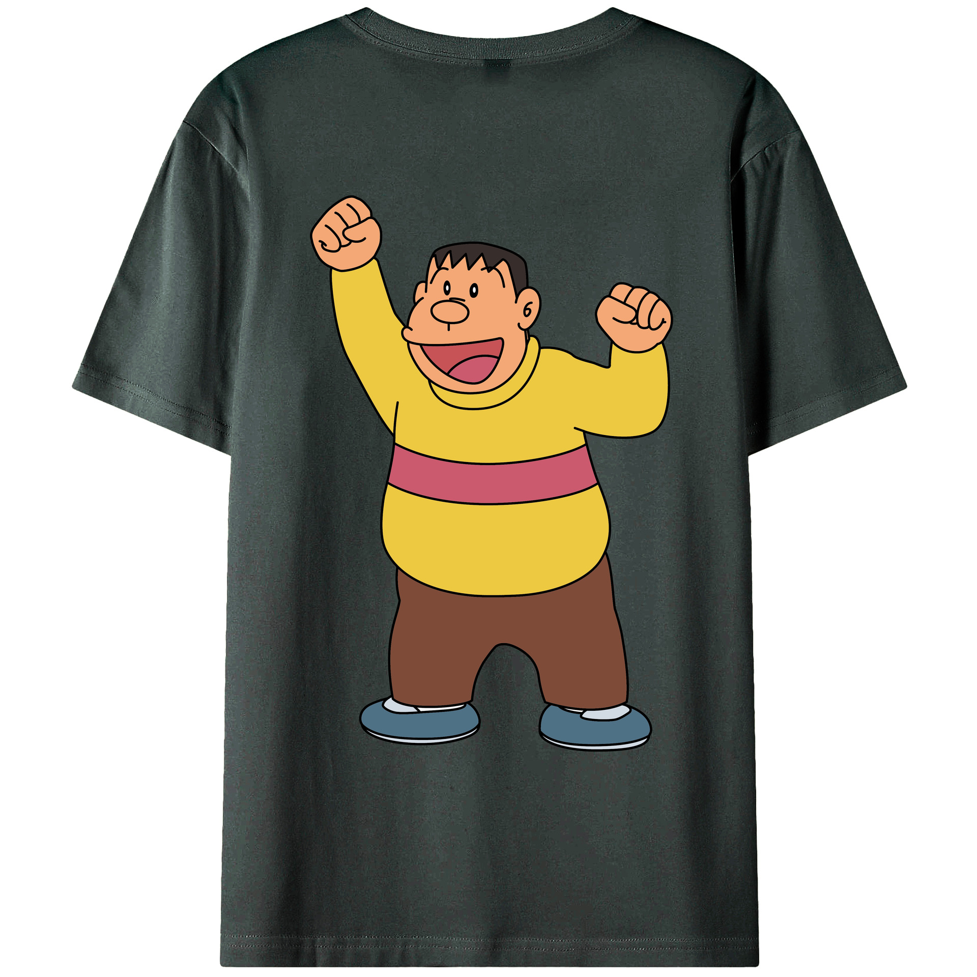 （画像用） ドラえもん 剛田武 Doraemon Gouta Takeshi 綿100％ メンズ半袖Tシャツ（バックプリント） 通気性